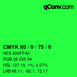 Color code: CMYK 85 / 0 / 75 / 0 | qconv.com