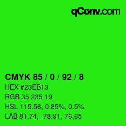 Color code: CMYK 85 / 0 / 92 / 8 | qconv.com