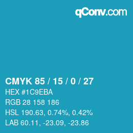 Color code: CMYK 85 / 15 / 0 / 27 | qconv.com