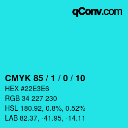 Color code: CMYK 85 / 1 / 0 / 10 | qconv.com