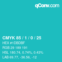 Color code: CMYK 85 / 1 / 0 / 25 | qconv.com