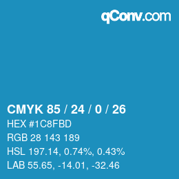 Color code: CMYK 85 / 24 / 0 / 26 | qconv.com