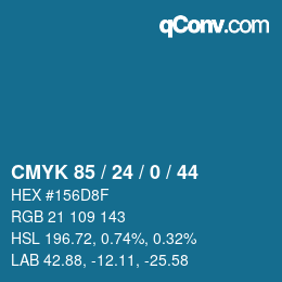 Color code: CMYK 85 / 24 / 0 / 44 | qconv.com
