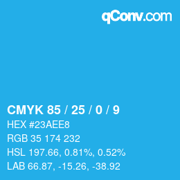 Color code: CMYK 85 / 25 / 0 / 9 | qconv.com