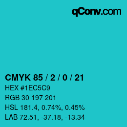 Color code: CMYK 85 / 2 / 0 / 21 | qconv.com