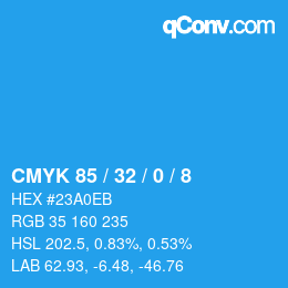 Código de color: CMYK 85 / 32 / 0 / 8 | qconv.com