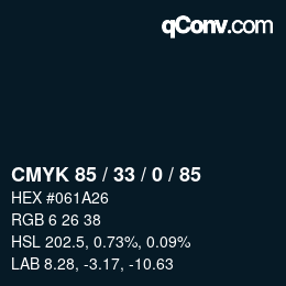 Color code: CMYK 85 / 33 / 0 / 85 | qconv.com