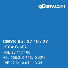 Color code: CMYK 85 / 37 / 0 / 27 | qconv.com