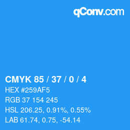 Color code: CMYK 85 / 37 / 0 / 4 | qconv.com