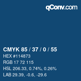 颜色代码: CMYK 85 / 37 / 0 / 55 | qconv.com