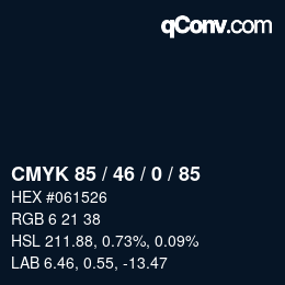 Color code: CMYK 85 / 46 / 0 / 85 | qconv.com