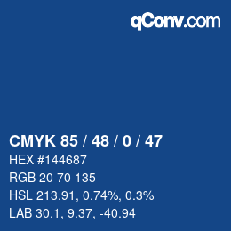 Color code: CMYK 85 / 48 / 0 / 47 | qconv.com