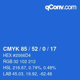 Código de color: CMYK 85 / 52 / 0 / 17 | qconv.com
