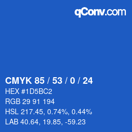 Color code: CMYK 85 / 53 / 0 / 24 | qconv.com