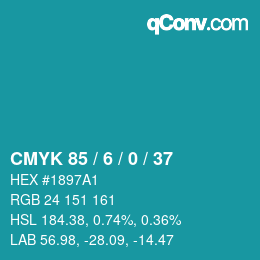 Color code: CMYK 85 / 6 / 0 / 37 | qconv.com