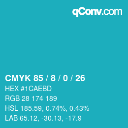 Color code: CMYK 85 / 8 / 0 / 26 | qconv.com