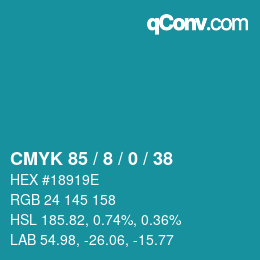 Color code: CMYK 85 / 8 / 0 / 38 | qconv.com