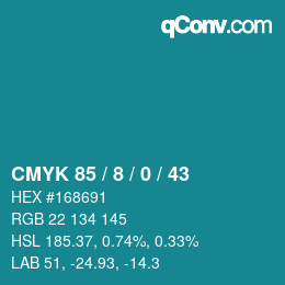 Color code: CMYK 85 / 8 / 0 / 43 | qconv.com