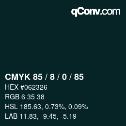 Color code: CMYK 85 / 8 / 0 / 85 | qconv.com