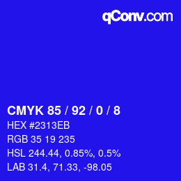 Color code: CMYK 85 / 92 / 0 / 8 | qconv.com