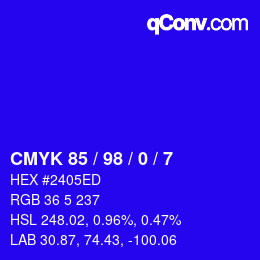 颜色代码: CMYK 85 / 98 / 0 / 7 | qconv.com