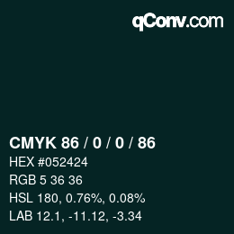 Color code: CMYK 86 / 0 / 0 / 86 | qconv.com