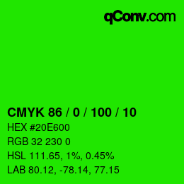 Color code: CMYK 86 / 0 / 100 / 10 | qconv.com
