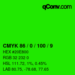 Color code: CMYK 86 / 0 / 100 / 9 | qconv.com