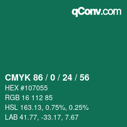 カラーコード: CMYK 86 / 0 / 24 / 56 | qconv.com