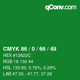 Color code: CMYK 86 / 0 / 66 / 49 | qconv.com