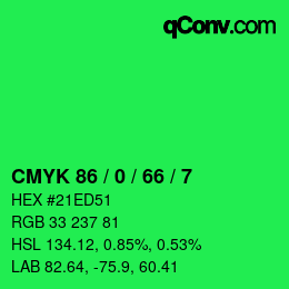 Color code: CMYK 86 / 0 / 66 / 7 | qconv.com