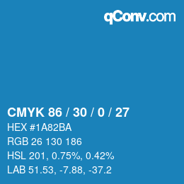 Color code: CMYK 86 / 30 / 0 / 27 | qconv.com