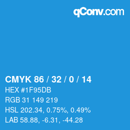 Color code: CMYK 86 / 32 / 0 / 14 | qconv.com