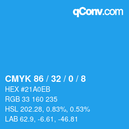 Color code: CMYK 86 / 32 / 0 / 8 | qconv.com