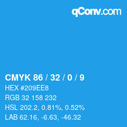 Color code: CMYK 86 / 32 / 0 / 9 | qconv.com