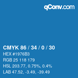 Color code: CMYK 86 / 34 / 0 / 30 | qconv.com