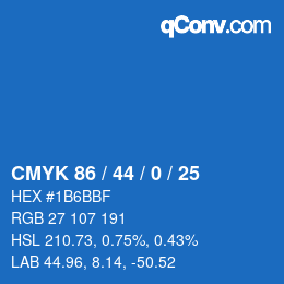 Color code: CMYK 86 / 44 / 0 / 25 | qconv.com