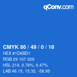Color code: CMYK 86 / 49 / 0 / 18 | qconv.com