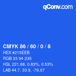 カラーコード: CMYK 86 / 60 / 0 / 8 | qconv.com