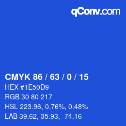 カラーコード: CMYK 86 / 63 / 0 / 15 | qconv.com
