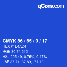 Color code: CMYK 86 / 65 / 0 / 17 | qconv.com