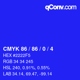 Color code: CMYK 86 / 86 / 0 / 4 | qconv.com