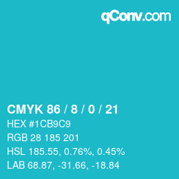 Color code: CMYK 86 / 8 / 0 / 21 | qconv.com