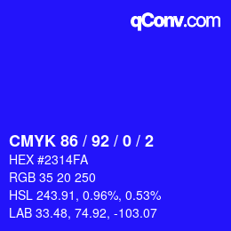 Color code: CMYK 86 / 92 / 0 / 2 | qconv.com