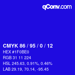 Color code: CMYK 86 / 95 / 0 / 12 | qconv.com