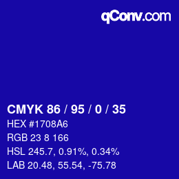 Color code: CMYK 86 / 95 / 0 / 35 | qconv.com