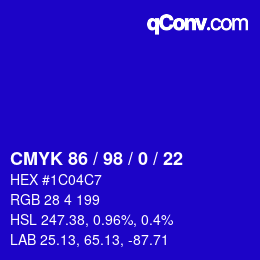 Color code: CMYK 86 / 98 / 0 / 22 | qconv.com