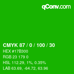 Color code: CMYK 87 / 0 / 100 / 30 | qconv.com