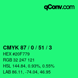 Color code: CMYK 87 / 0 / 51 / 3 | qconv.com