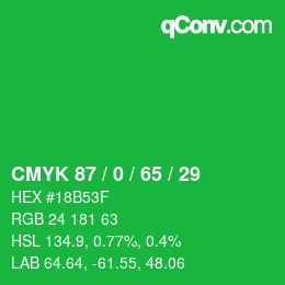 Código de color: CMYK 87 / 0 / 65 / 29 | qconv.com